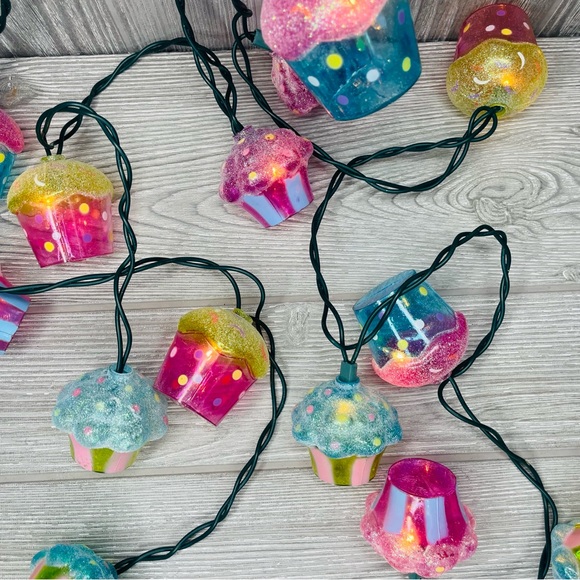 30 plastic cup cake string lights colorful cupcake strand light party decoration - Picture 10 of 14